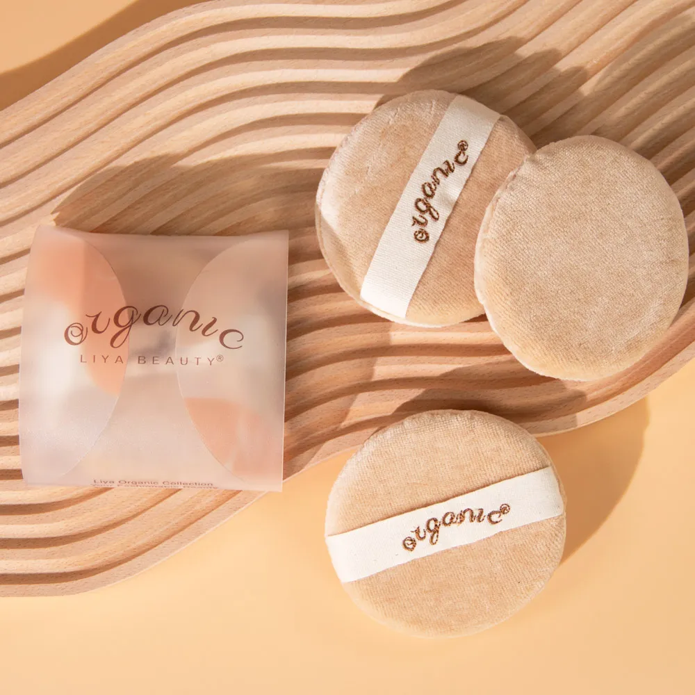 Organic cotton cosmetic puffs face powder sponge for makeup application tool