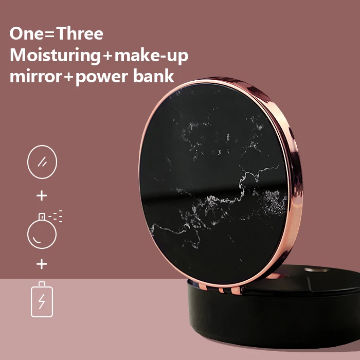Multi Mini Portable Beauty Face Spa Steamer Sprayer Mister Skin Moisturize Beauty Device Nano Face +make-up Mirror+power Bank