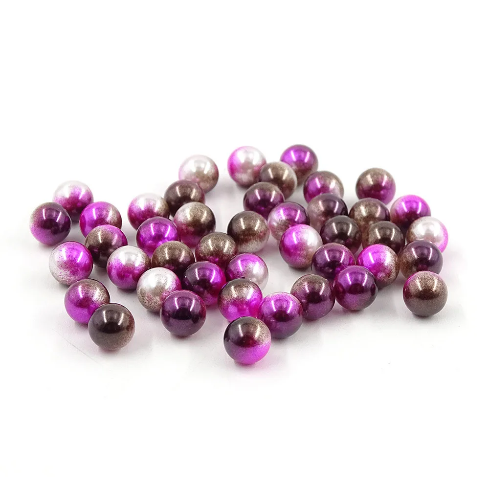 Gradient Pearl 4mm Rainbow Color ABS Pearl Beads without hole Multicolor plastic faux Pearl