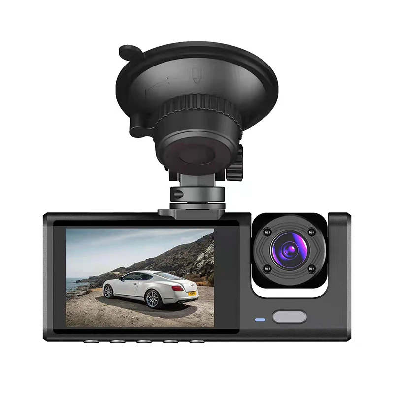 Cheap Font Rear and inside 3 Lens Vehicle Dash Cam 140 View Angle Car Black Box Car DVR Video Recorder with Wifi