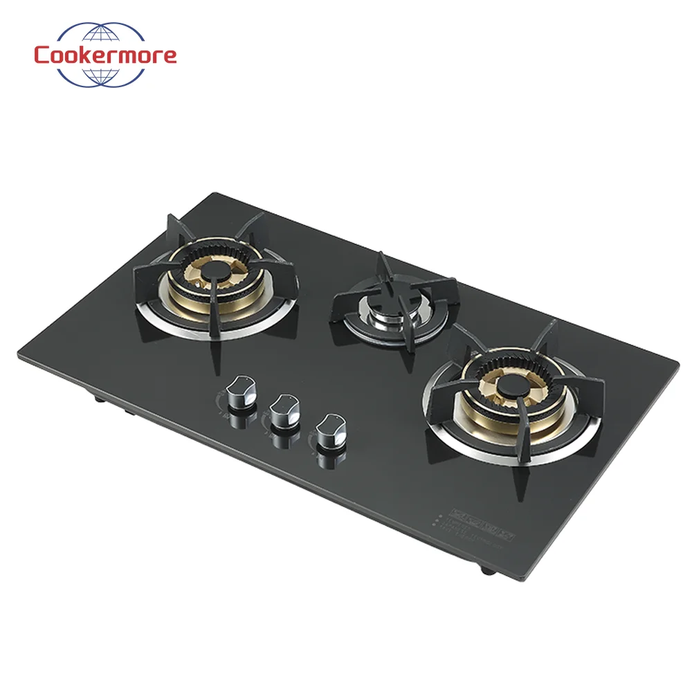 3-Burner Gas Stove with Tempered Glass Induction Cookers Product Type