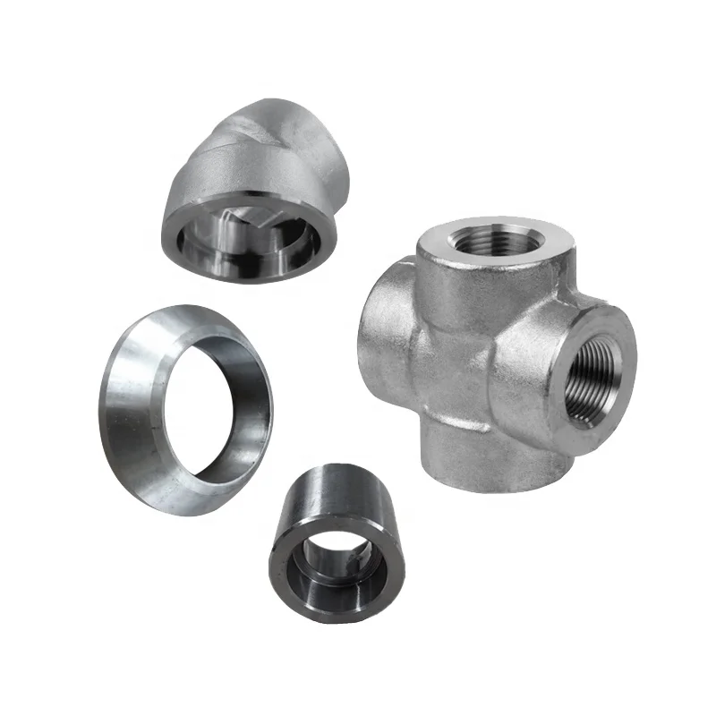 Forged Pipe Fittings 3000# Forged Elbow ANSI B16.11 Standard DN20 Carbon Steel Tee Socket Weld 3/4 Inch Thread Forged Fittings