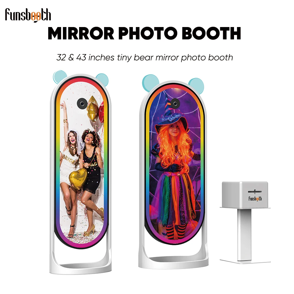 2024 New Mirror Photo Booth Selfie Digital Portable With Touch Screen And Magic Mirror PhotoBooth Machine Camera Printer Shell