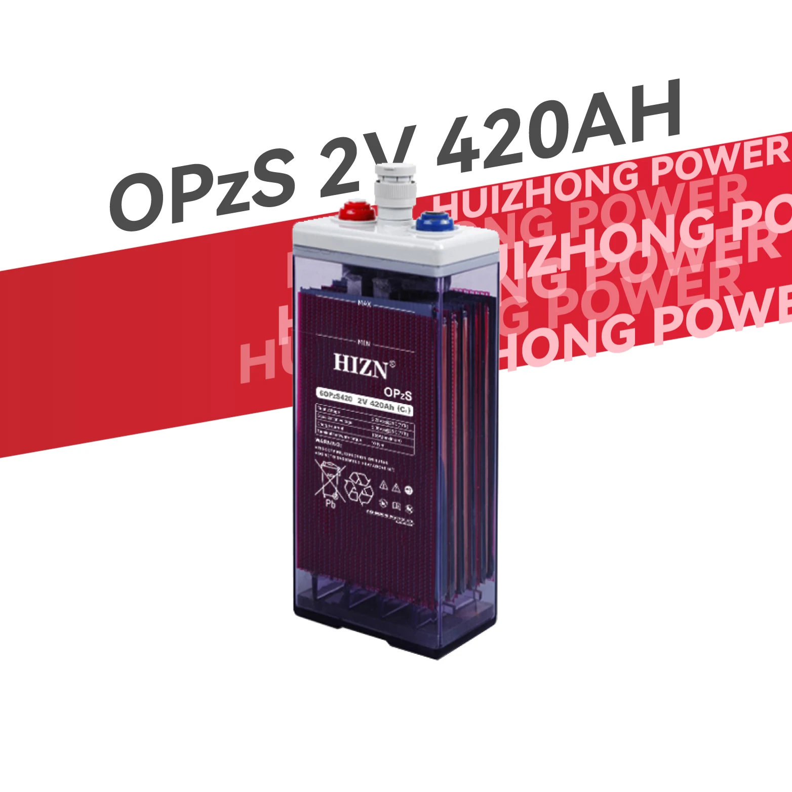 Full capacity Rechargeable OPZS Battery 2V 420Ah Flooded open solar Battery for solar generation system