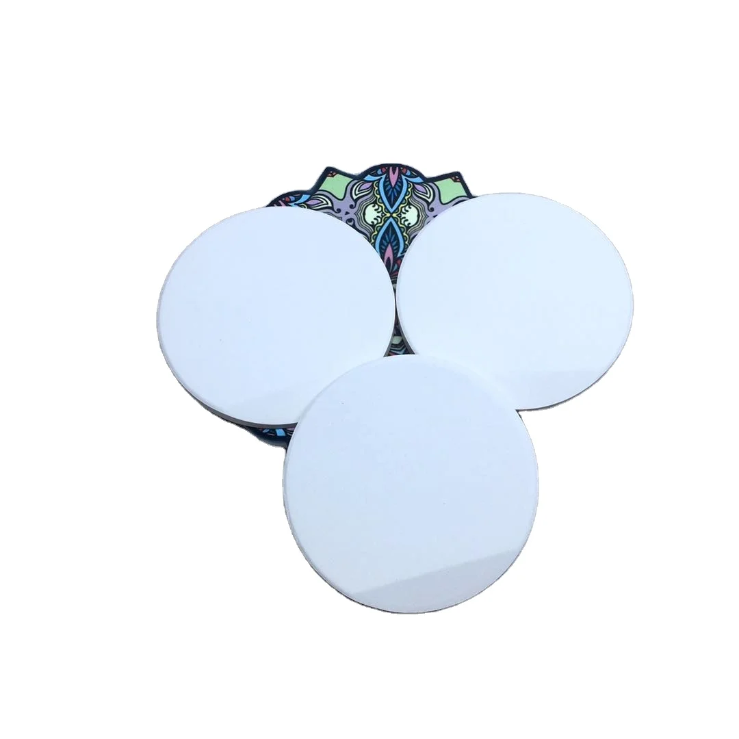 
Ceramic blank car coaster suction coaster with custom bottom small beveled edge 