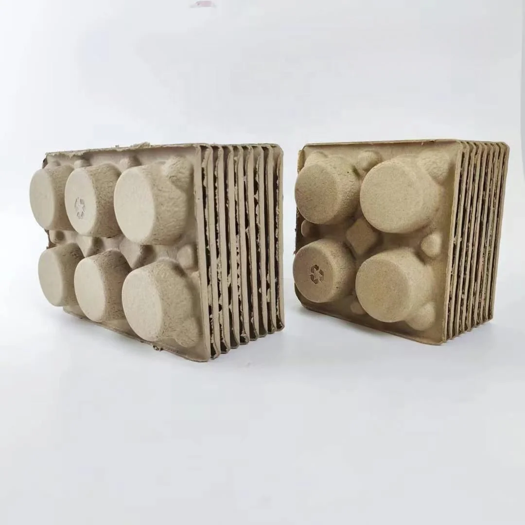 Wine bottle eco packaging recycle paper raw material environmental friendly box inserts protect your products paper pulp