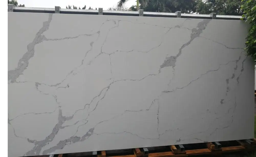 
Super white 20mm thickness quartz stone slab for kitchen countertops 