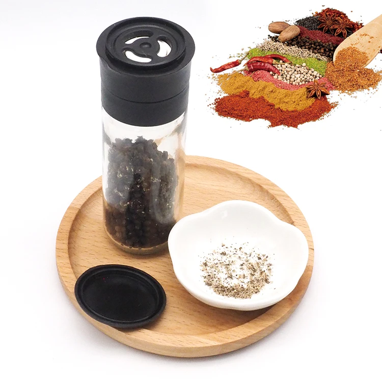 Low price kitchen gadgets ceramic core glass salt and pepper mill, Oem plastic seasoning grinder