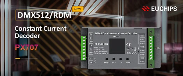 EUCHIPS 4-Channel DMX512 Decoder Constant Current Controller with Overcurrent Protection for Dimmers
