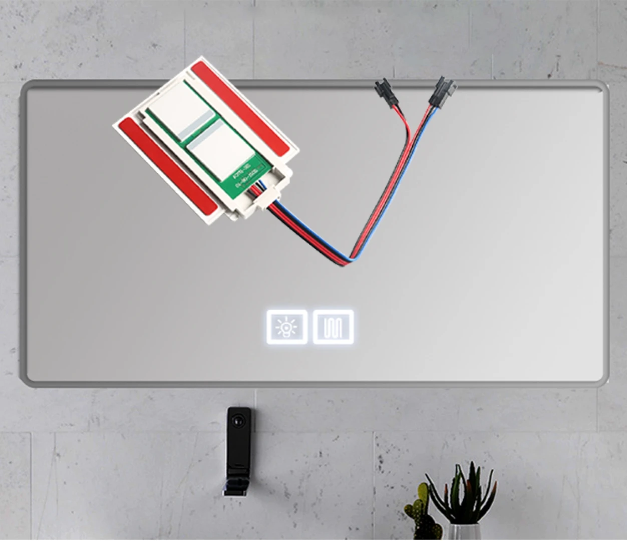 DC 12V 5A 60W LED Touch Dimmer Bathroom Mirror Touch Sensing Switch for Mirror with Variable Dimmer Anti-Fog