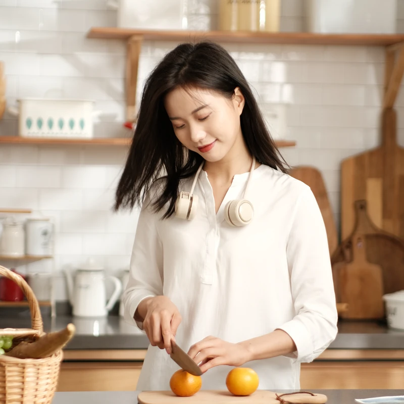 Wearable Hanging Neck Fan Small Fan Foldable Blower Mini Handheld Silent Lazy Sports Portable Leafless Fan