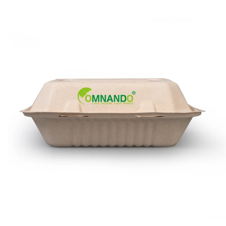 Fast food packaging clamshell box disposable tableware sugarcane