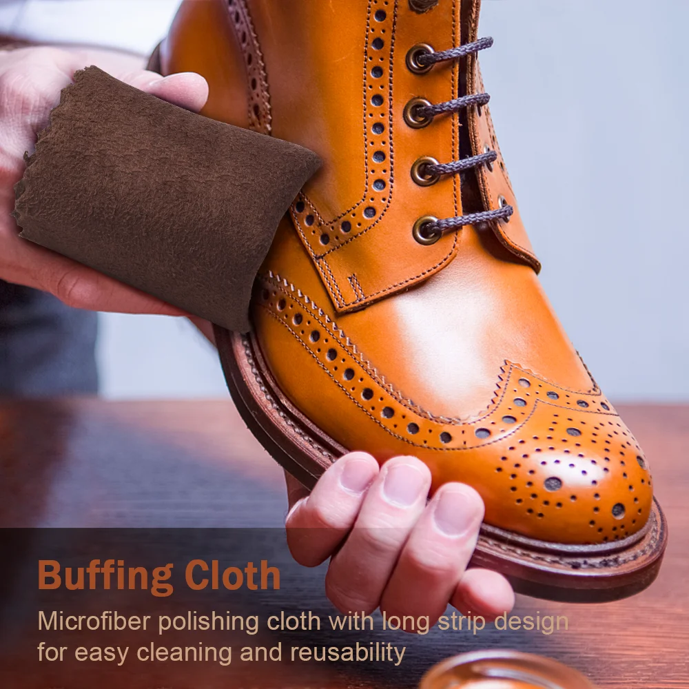 Ideal Gift 9pcs Shoe Cleaning Kit Travel Shoe Shine Kit Shoe Horn Brush Shine Cloth PU Leather Carry Bag For Men