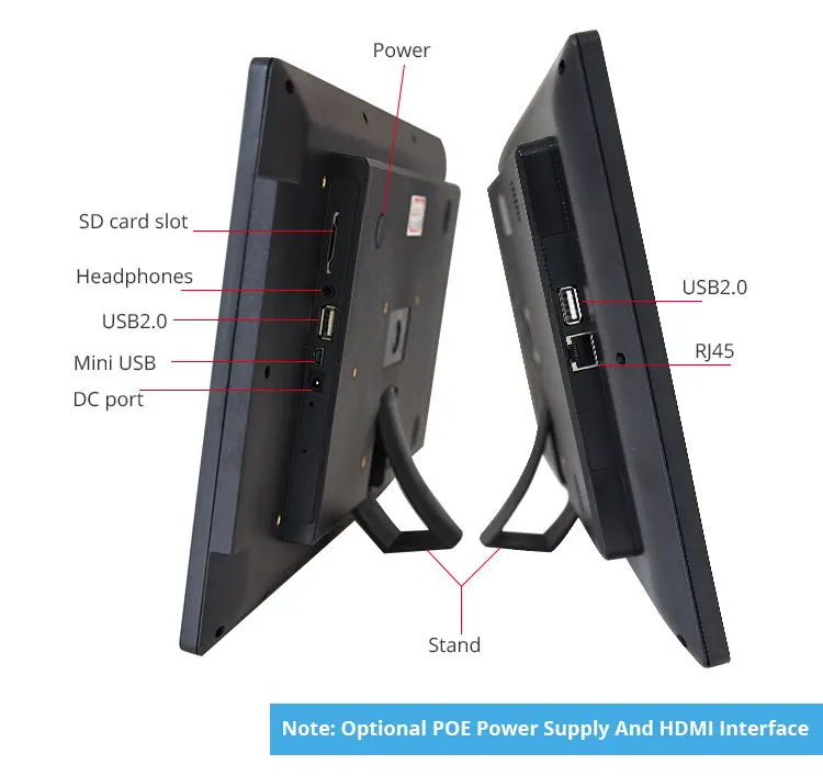 Digital display 14 inch touch screen computer with USB OTG Wifi RJ45