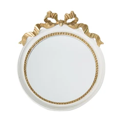 gold white small jewelry storage tray round mirror serving tray set for wedding home decoration living room resin