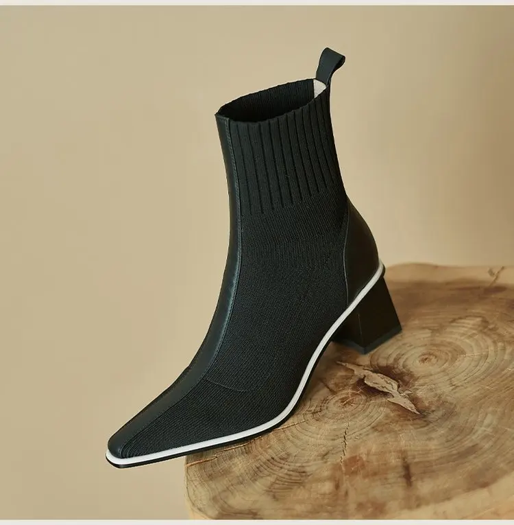 New Style Fashion Stretch Socks Boots Ladies Shoes Ladies Women Work Boots