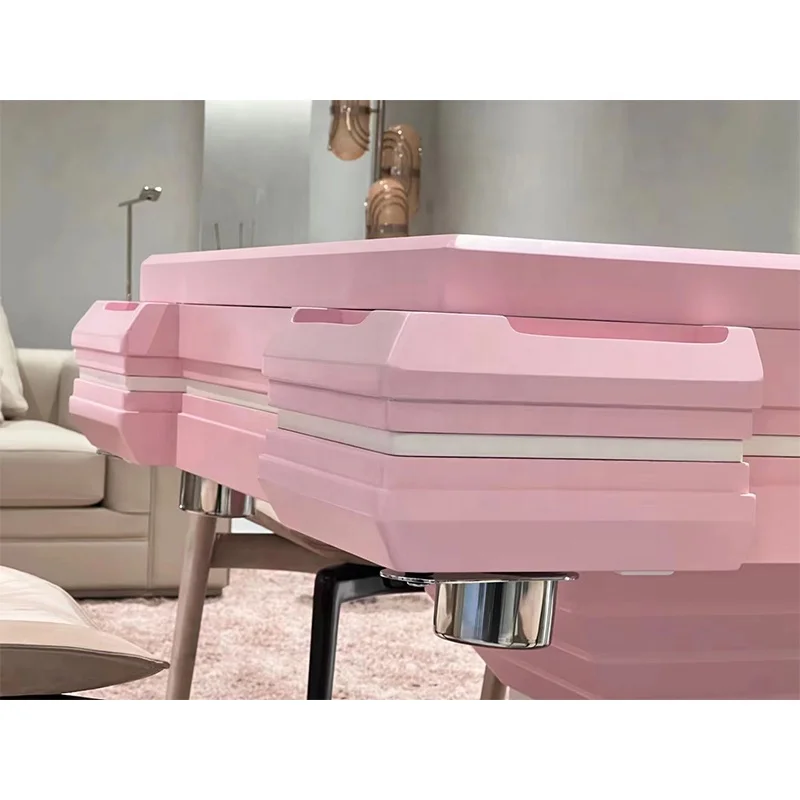 Chinese Manufacturer Fashion light luxury Electronic Automatic Custom macaron pink Mahjong table
