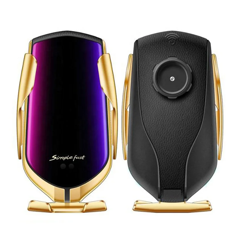 Fast Charging 10W Wireless Car Charger R1 Automatic Clamping Phone Holder Mount in Car Wireless Charger i Phone promotional gift