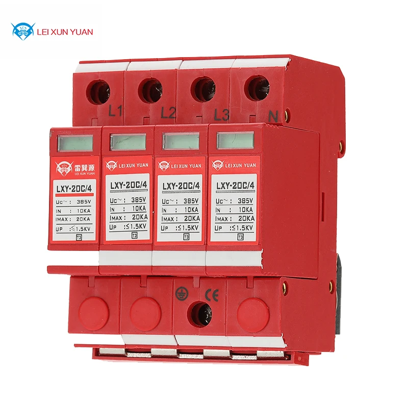 Spd Device 40ka Three-phase Power Supply Lightning Protection Module Surge Protector
