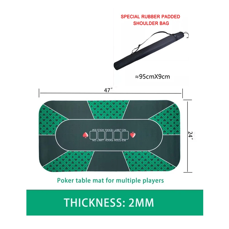 Anti-slip 120*240 Printing Neoprene Folding Custom Rubber 5mm Thick Poker Table Mat 240x120 Cm
