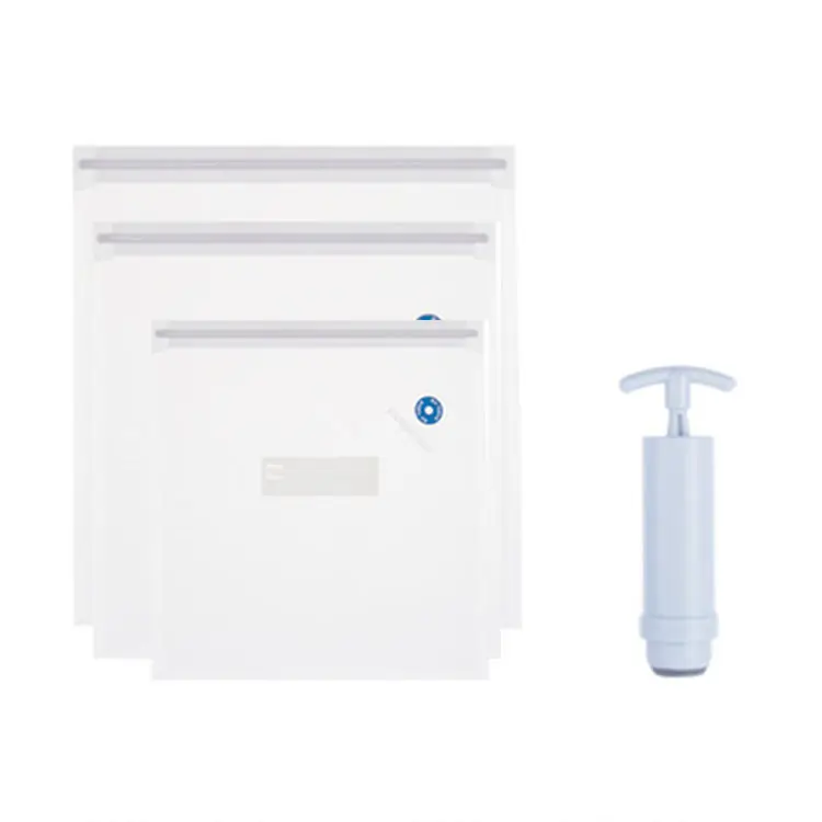 China Supplier Kitchen Storage Bag Food Vacuum Compressed Bag Organizer Kitchen Transparent Sealed Vacuum Reusable Freezer Bag