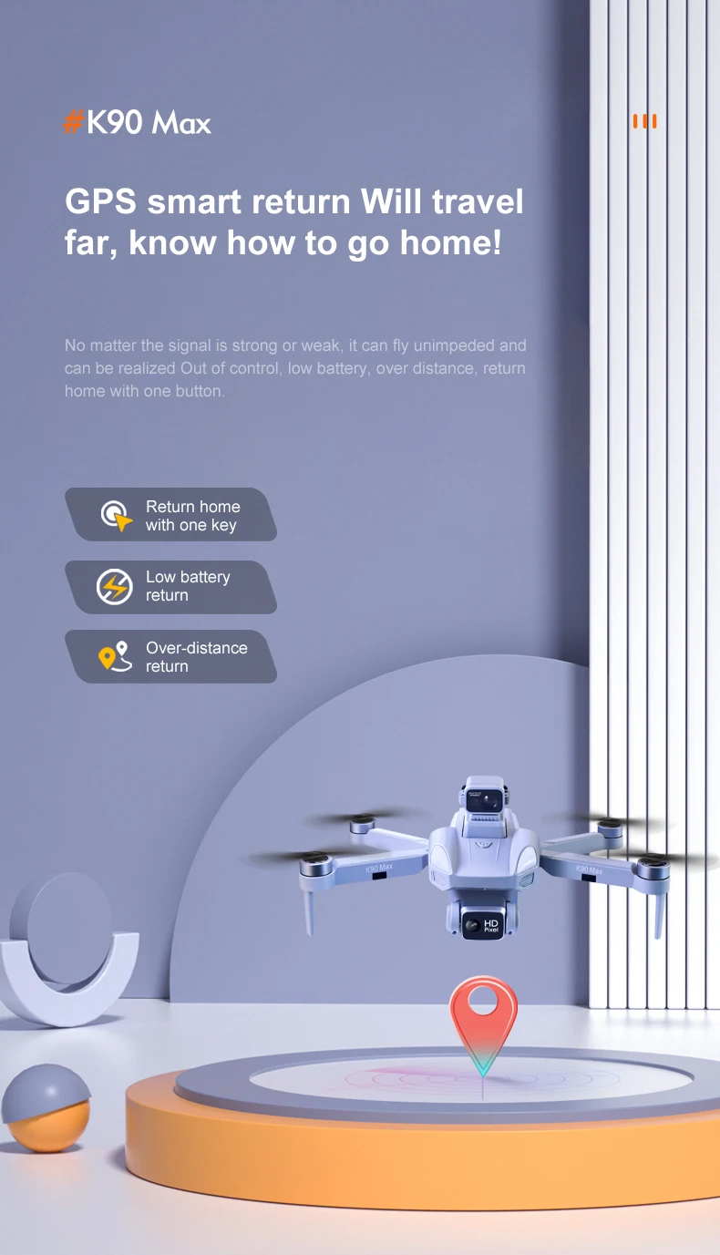 Profesional K90 Max 4K Dual Camera Drone Beginner 28 Minutes Long Range Flight Time Headless Mode Brushless Motor FPV Drone