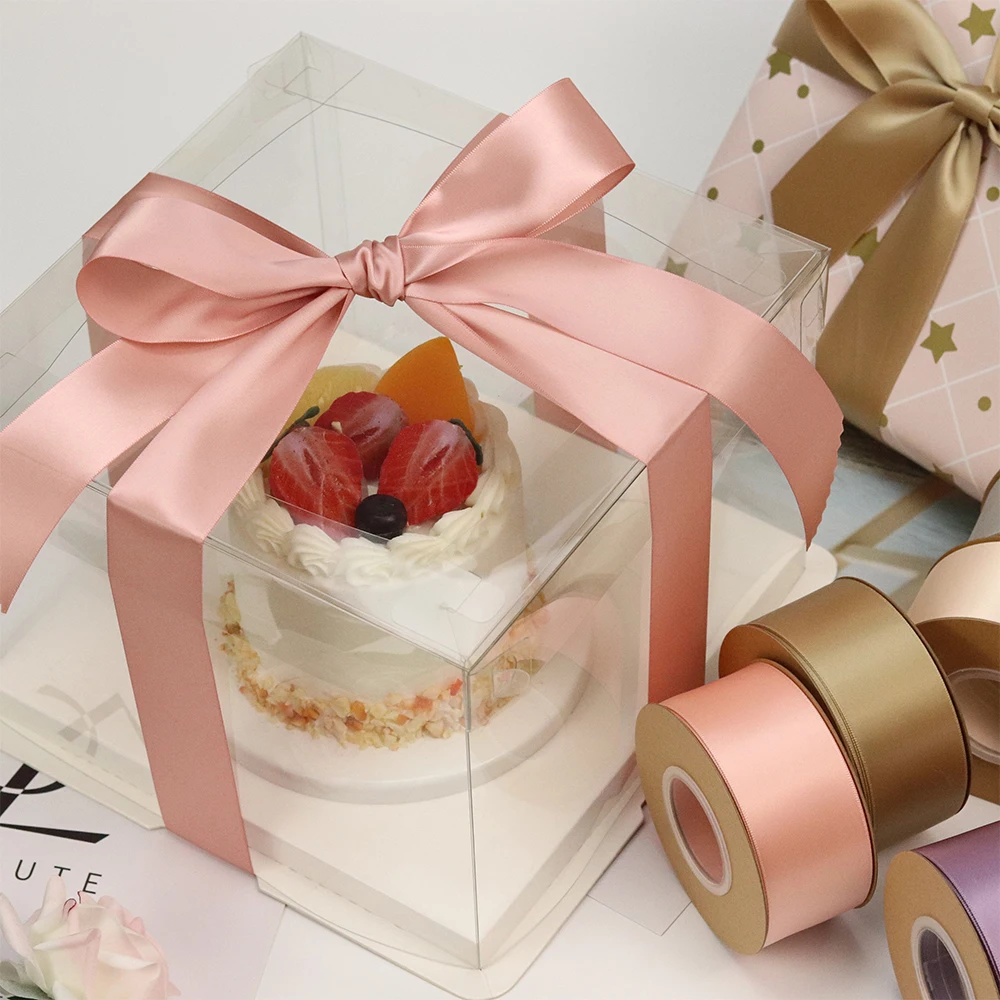 Hot sale custom 1 1/2 satin ribbon 1.5 inch for packing