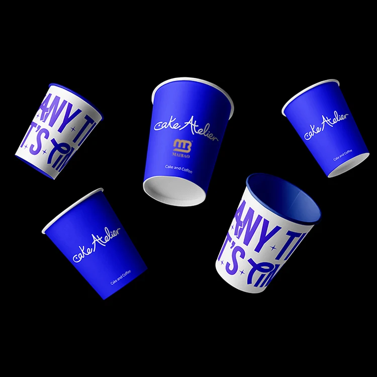 Design Logo Black Disposable Double Wall Coffee To Go Cup Custom Paper Coffee and Tea Cup 6 oz 8oz 12oz Kraft Paper Cup With Lid