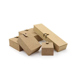 Wholesale High Quality Eco-Friendly Custom Linen Wood Jewelry Necklace Box With Logo