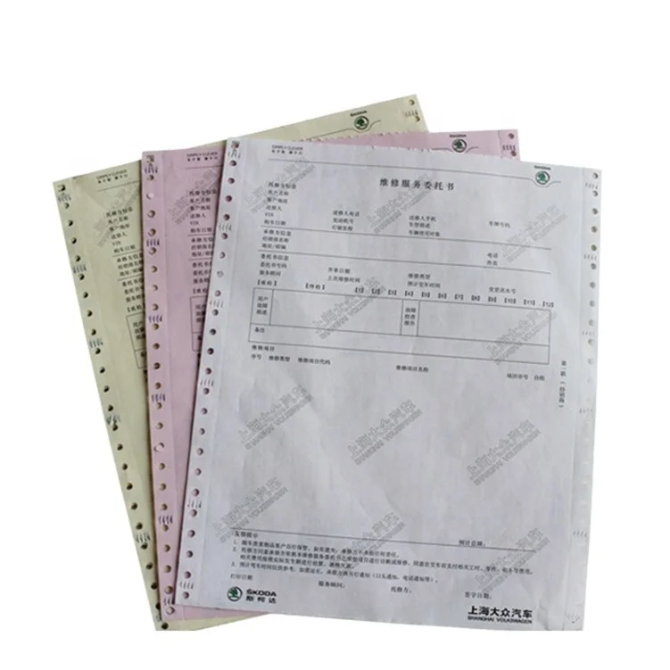 Factory high quality size and color can be customized 6 ply computer printing carbonless paper for office