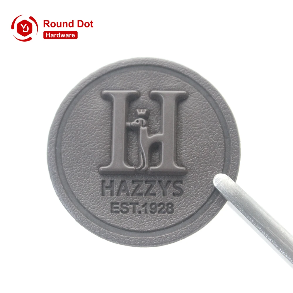 Professional OEM ODM Jeans Leather Label with Metal Logo for Garment, Custom Leather Paint Metal Letter Logo Label for Clothing