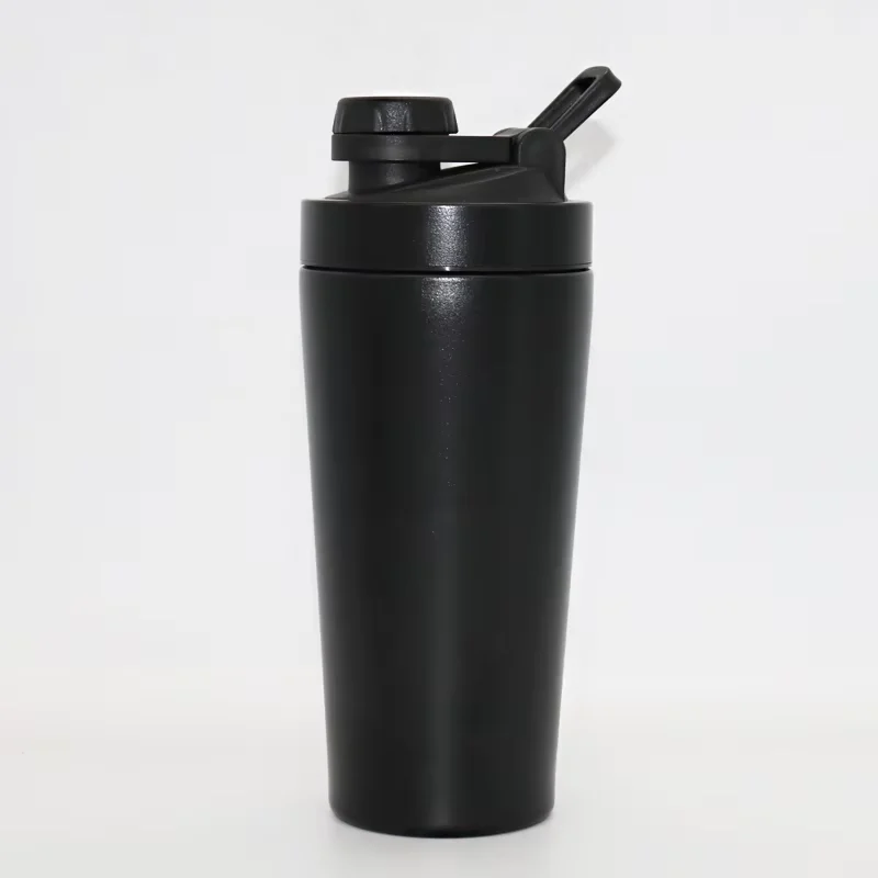 600ml Hot Sale Bottle Water Gym With New Lid Stainless Steel Protein Shaker Bottle with Strainer