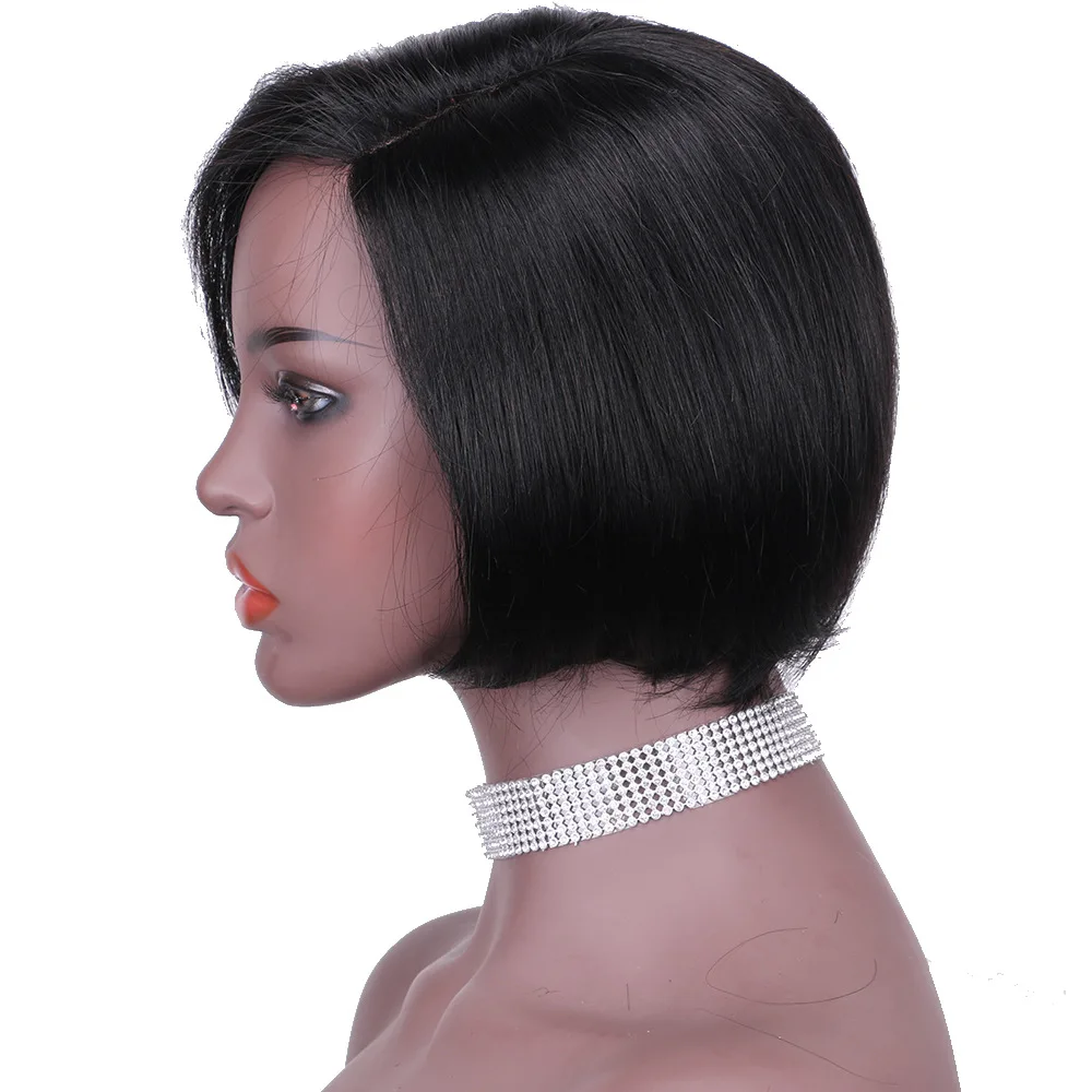 Wholesale short hairstyles human hair wig bob straight body wave bob wig non lace human hair wig for black women