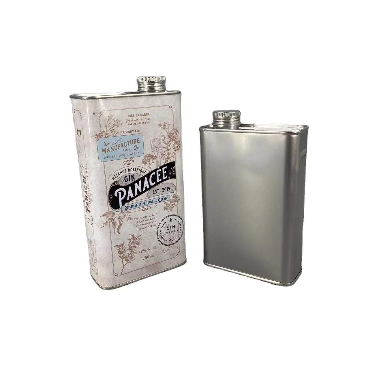 750Ml 1Liter Stainless Steel Empty Square Cooking Edible Oil Alcohol Whisky Toiletries Metal Container Olive Oil Tin Can