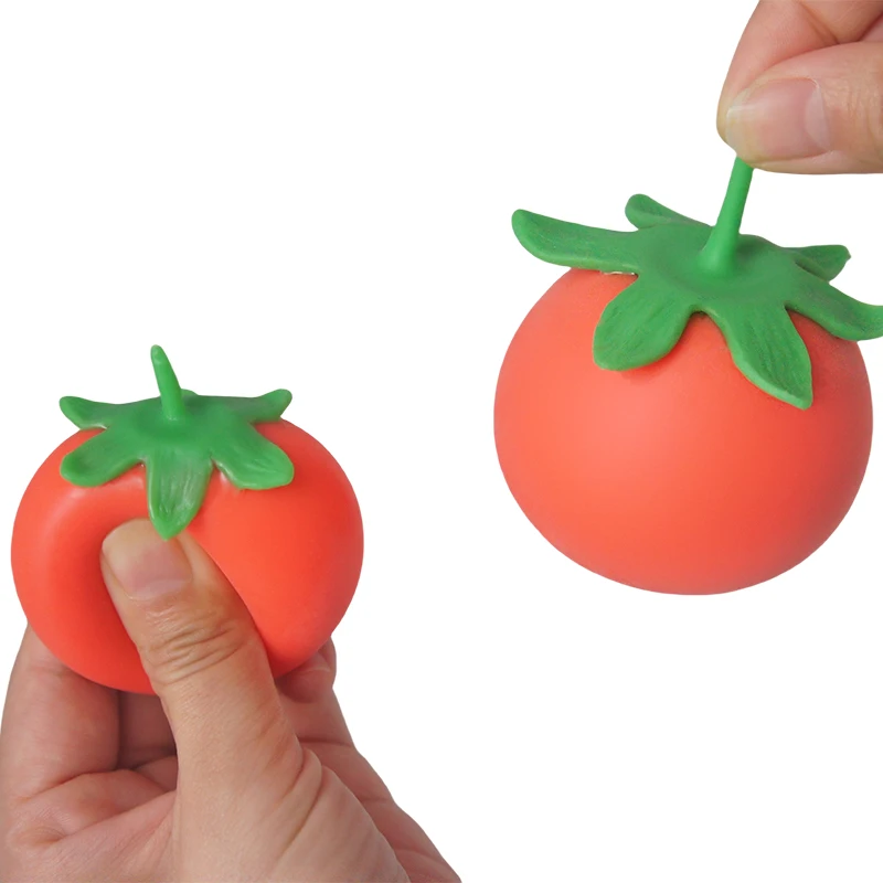 Release Stress Squeeze Toy Tomato Shape Toy Simulation Tomatoes Fruit Vegetable Squishy Toy