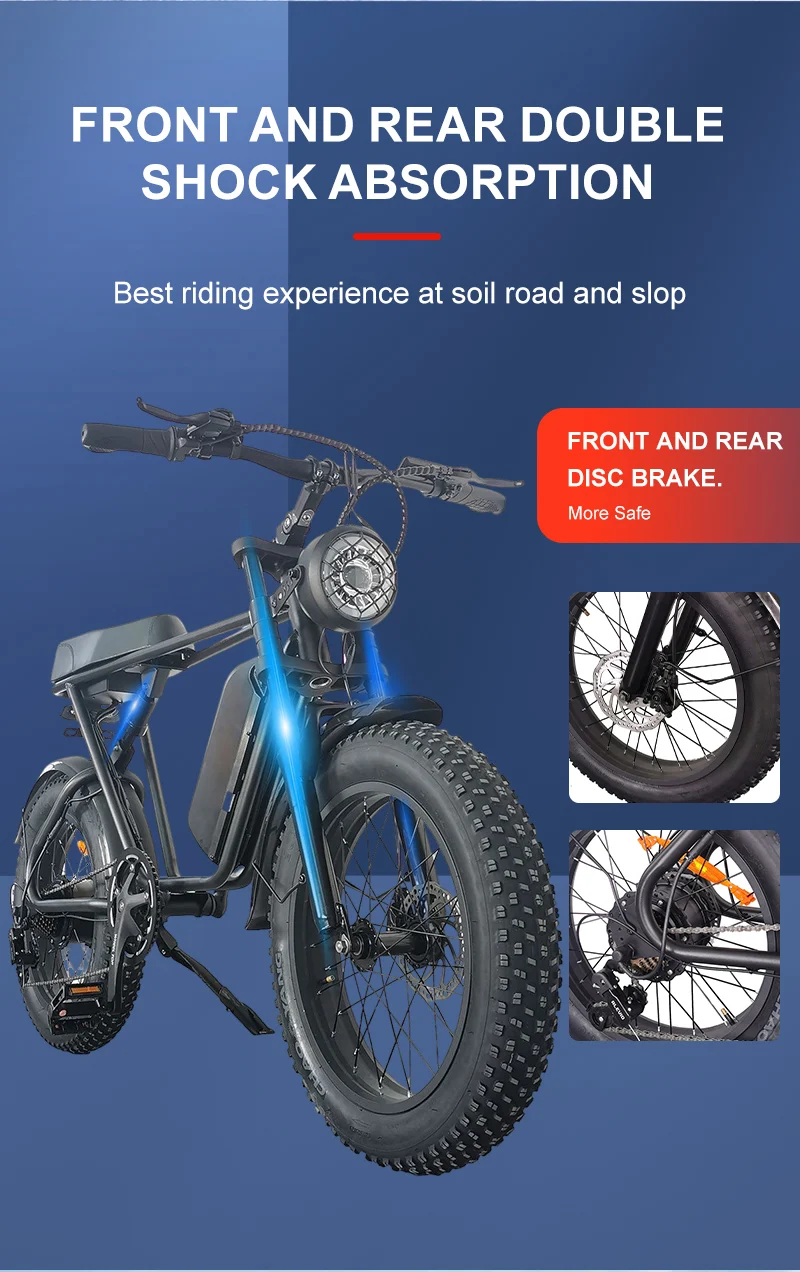 EU US UK Warehouse Fat Tire 1000W Bicycle Electric Off Road Electric Scooter Chinese Electric Bike for Sale