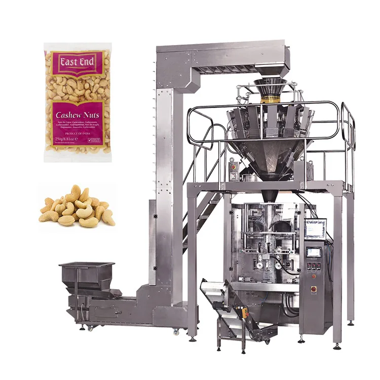Fully automatic weighing 5 servo auto vertical 5kg 1 bag cashew nut rice packing machine price