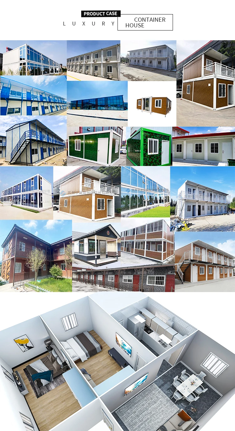 High Quality Pack Shipping Container Two Bedroom Prefab Container House  Garage Storage Foldable Homes