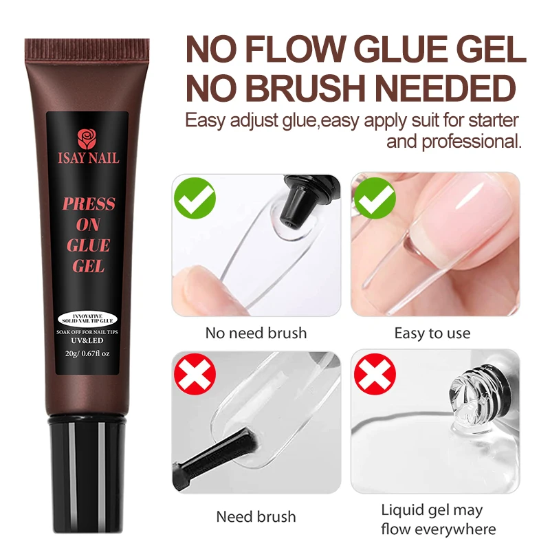 new product press on nail glue gel ,20g nail tip glue multifunctional good quality heathy glue for nail tip