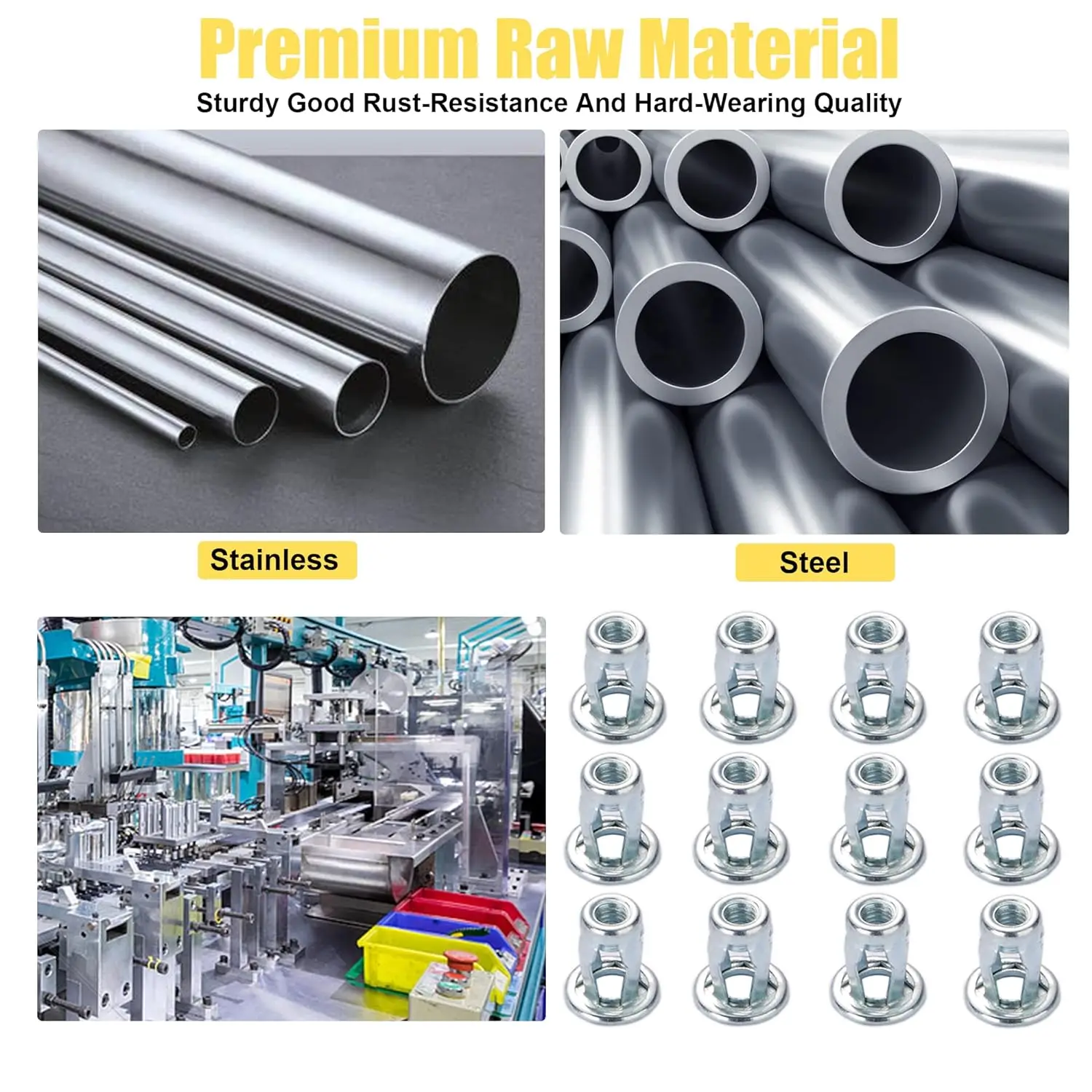 Hardboard Steel Zinc M8 Jack Nut Threaded Insert Petal Nuts