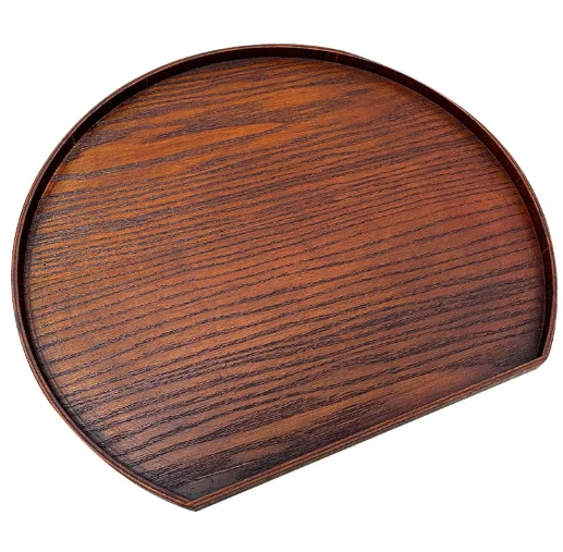Wholesale high quality retro half circle japanese style trays wooden tray fruit tray