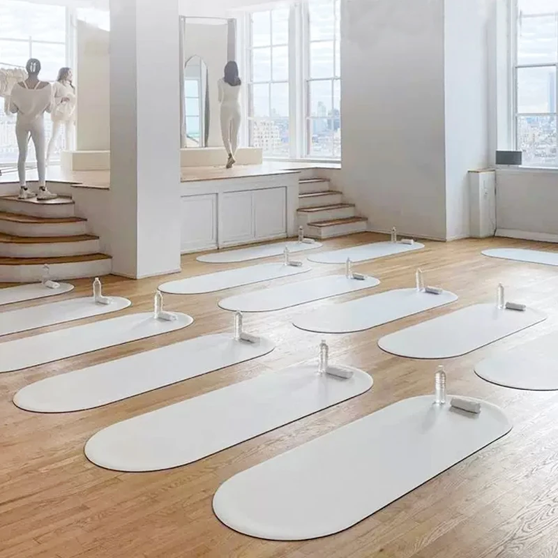 wholesale eco friendly custom print logo Curve Arch Oval Shape yoga mat  pu rubber non-slip suede yoga mat