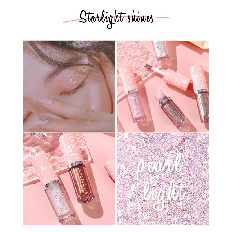Liquid Glitter Eyeliner Eyeshadow Shiny Metallic Eyeliner Pen Diamond Shimmer Waterproof Eye Beauty Party Women Makeup Wholesale