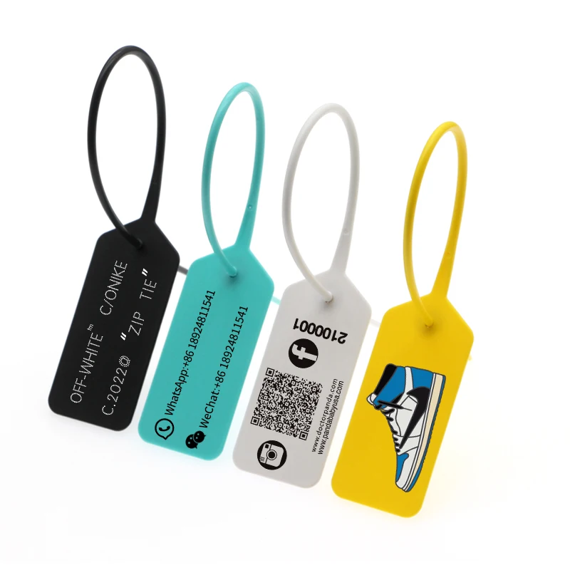 zip tie hang tags wholesale manufacturer custom clothing brand label plastic security seals