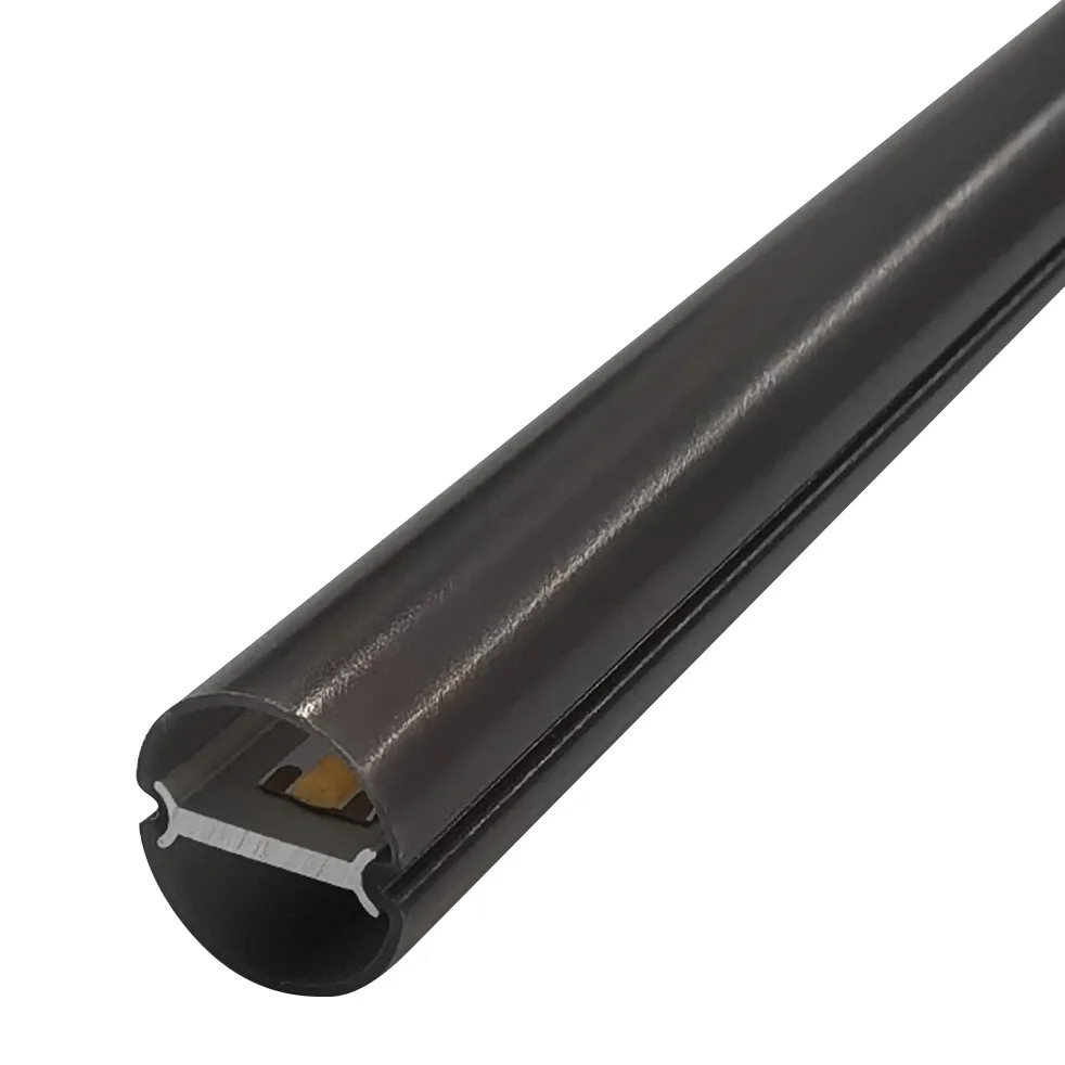 Diameter 20mm 360 Degree Beam Angle Round Shape Black LED Aluminum Profile For LED Strip Light Channel Housing