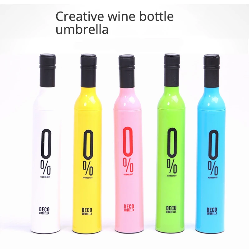 CHUVABAND 8K Wholesale 3 fold umbrella price cheap design solid color Umbrella Promotional Wine Bottle Umbrella