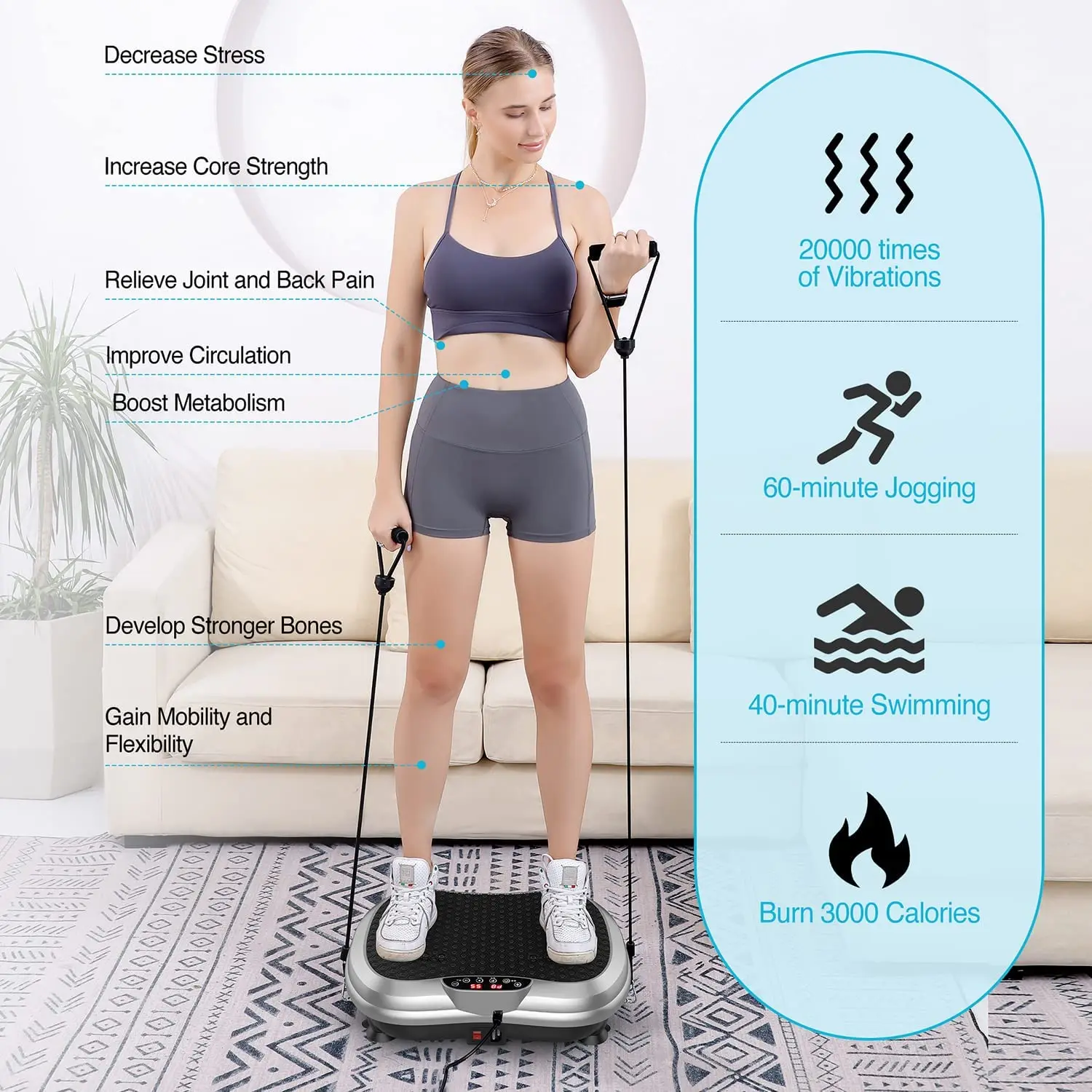 High Quality Low Noise Body Vibrating Exercise Machine Mini Vibration Plate for Figure Keeping