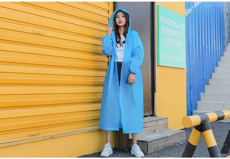 Stylish black EVA raincoat multi-functional outdoor travel all in one raincoat protective adult walking windbreaker rain wear