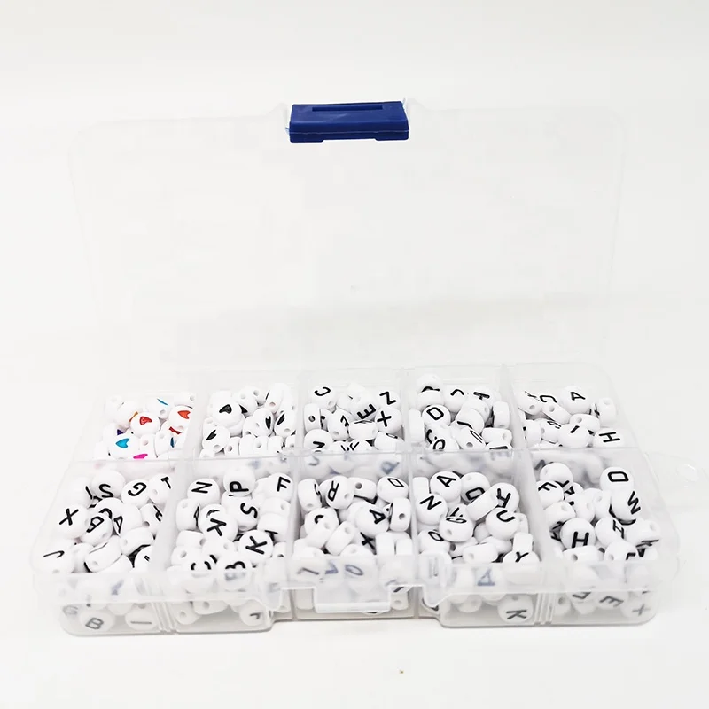 White acrylic letter beads for jewelry making diy kit