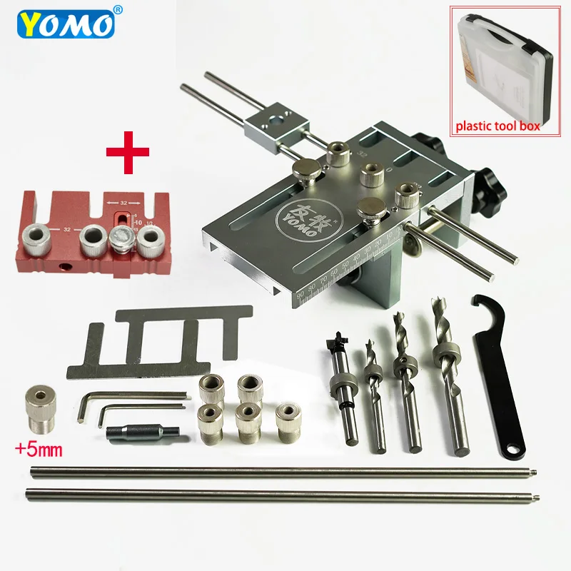 Aluminum Alloy 3 In 1 Dowelling Jig extended 6/8/10mm Wood Drilling Guide Locator Adjustable Dowel Jig Kit DIY Woodworking Tool